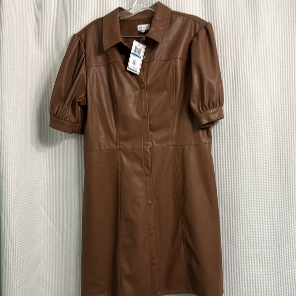 Tan Faux Leather Kit and Sky NWT dress . Size XL